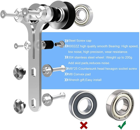 6 Foot Barn Door Hardware Sliding Track Kit In Stainless Steel Built Tough For Single Wood Door With Y Shape Hanger and parts