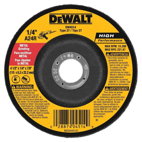 Pro Grade Aluminum Oxide Grinding Wheel For Metalworking With Long Life And Aggressive Grinding Action Four And A Half Inch Diameter