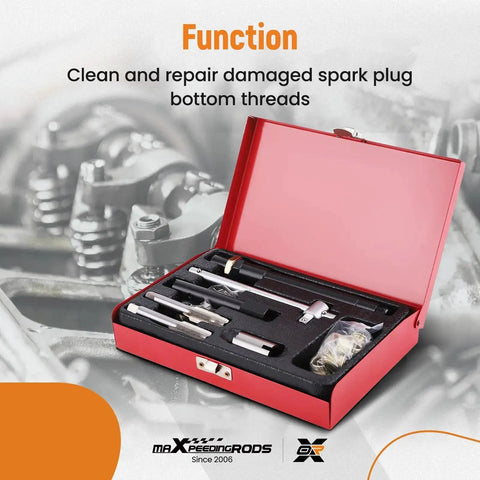 Bottom Plug Rethreading Spark Plug Thread Repair Kit M14 x 1.25 Taps And Inser...