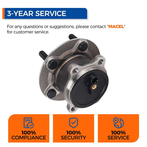 Front view of Set Of 2 Rear Wheel Hub And Bearing Assembly 512519 For Mazda 6 2014 To 2020 And CX-5 2013 To 2020 OE Grade