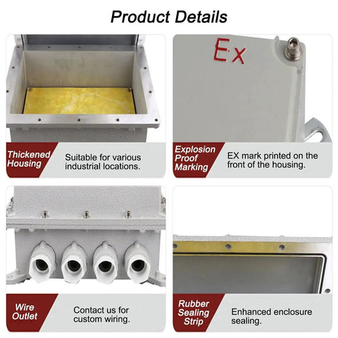 Heavy Duty Outdoor Explosion Proof Junction Box With IP66 Waterproof Rating, Viewing Window, Lockable Door, product details.