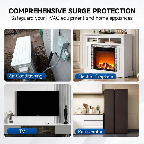Beefed Up 120 240 VAC HVAC Surge Protector With TPMOV Tech In Watertight Enclosure for air conditioning and home appliances