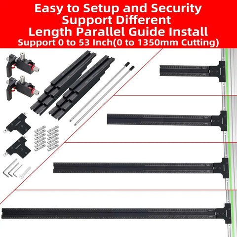 Parallel Guide System For Track Saw With Micro Adjustable Flip Stop And Zero Calibration, Delivers Repeatable Rip Cuts