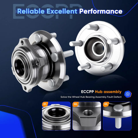 Pair Of New Rear Wheel Hub Bearing Assembly 5 Lug 27 Spline For Dodge Charger Magnum And Chrysler 300 2005 2009 Performance Brake Models OE 512301x2 Fits 2005 2008 Dodge front view
