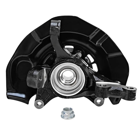 Front Left Steering Knuckle And Wheel Hub Bearing Assembly For 2007 2012 Toyota Camry And 2007 2012 Lexus ES350 Driver Side Replacement Direct Fit OE Style Suspension Component Premium Aftermarket Part, front view