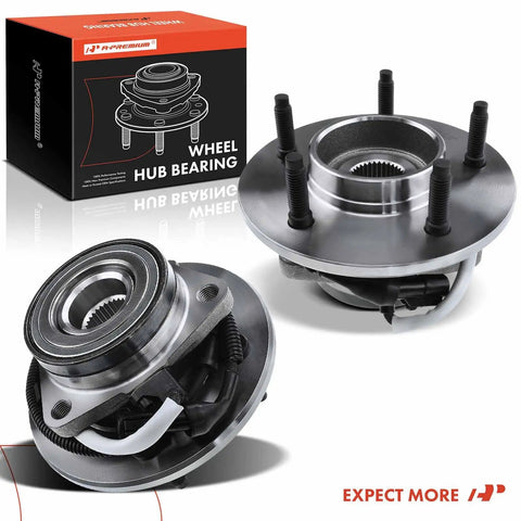 2 Pack Front Wheel Bearing And Hub Assembly With ABS For Ford F150 1997 1998 1999 2000 4WD And 5 Lug Wheel Hub Replacement Set