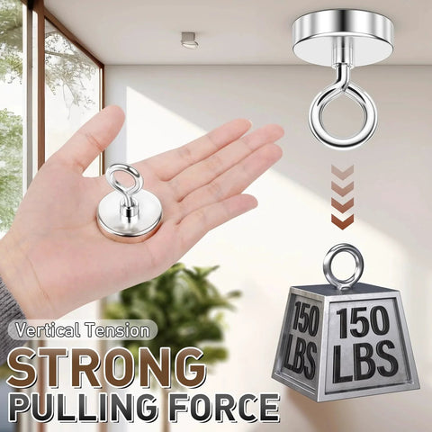Neodymium Fishing Magnet With 150 Lbs Pulling Power And Lifting Eye Bolt For Retrieval In Lakes And Beaches