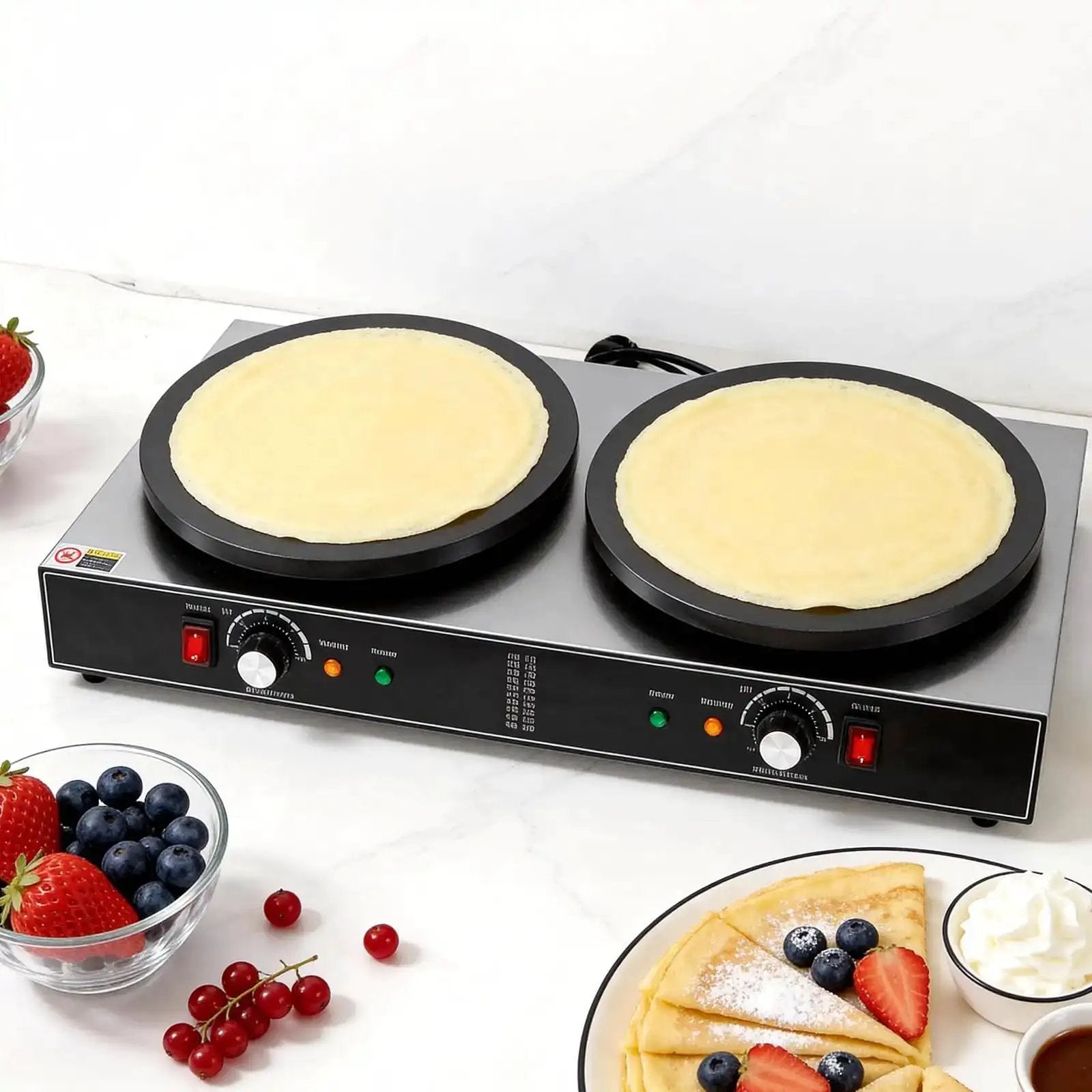16 Inch Double Plate Crepe Maker Griddle With Nonstick...
