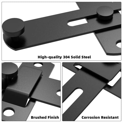 180 Degree Flip Sliding Barn Door Lock For Privacy Set Of 2 Premium 304 Stainless Steel Barn Door Latch with Corrosion Resistant