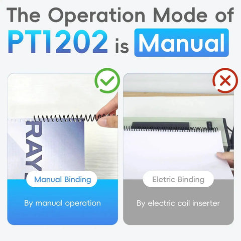 Image showing manual operation of the Coil Binding Machine For 3 To 1 Pitch With 32 Hole Punch for spiral and click binding spines.
