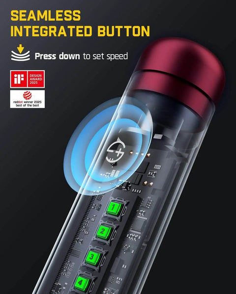 F2 Master Mini Cordless Rotary Tool Kit With 25,000 RPM Brushless Hollow Cup Motor And NeoPulse Power, seamless integrated button