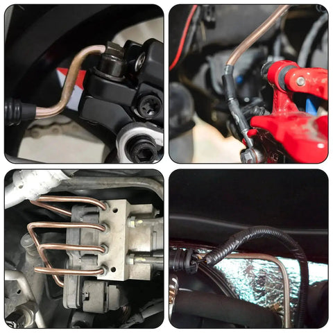 MuHize 3/16 in brake line, copper-nickel tubing, 25 ft with 16 fittings, front view
MuHize 3/16 in brake line, copper-nickel tubing, 25 ft with 16 fittings, side view
MuHize 3/16 in brake line, copper-nickel tubing, 25 ft with 16 fittings, close-up
MuHize 3/16 in brake line, copper-nickel tubing, 25 ft with 16 fittings, installed view