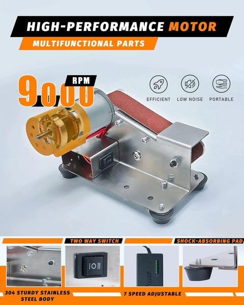 Mini Belt Sander Electric Small Sander For Knife Making And Woodworking 7 Adjustable Speed Belt Grinder