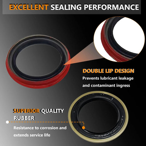 Front Heavy Duty Wheel Bearing And Race And Seal Kit For Ford F150 F250 Expedition Navigator Lincoln Blackwood 1997 Through 2004 RWD Front Left And Right With Four Bearings And Two Seals, showing seals with double lip design