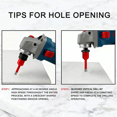 Diamond Hole Saw Set For Porcelain Ceramic Concrete Granite Marble Tiles With 6mm Shank Core Drill Bits And Five Eighths Inch Thread
