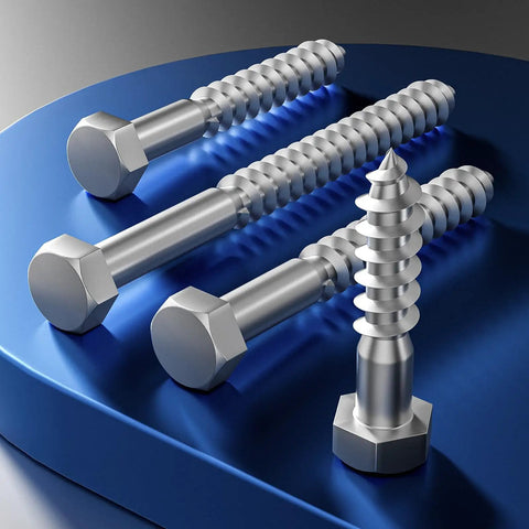 Heavy Duty Stainless Steel Lag Screws Set for Wood Half Inch by Five Inch Hex Head Bolts Ten Pack 304 Stainless 18 8 Rust Resistant