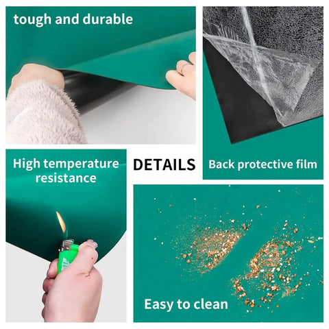 Close-up of ESD Soldering Mat Roll For Circuit Repair 23.7 Inch By 118 Inch with features like high temperature resistance and easy cleaning.