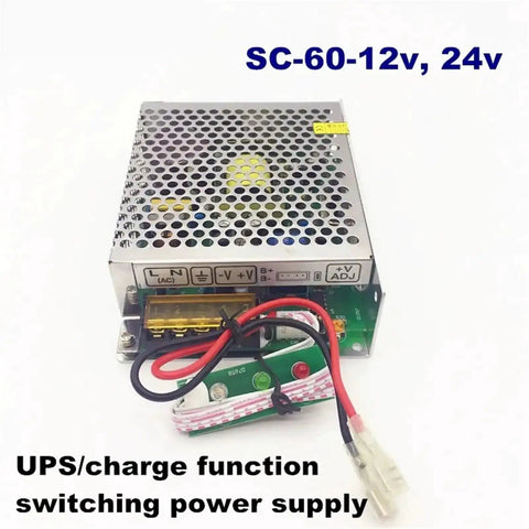 60W Switching Mode Power Supply With UPS And Charge Function, Converts 110/220V AC To 12V Or 24V DC, Battery Charger