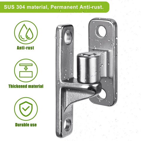 304 Stainless Steel Gate Hinges Heavy Duty 600 Pound Capacity Five Eighth Inch Non Welded One Piece Design Wall Mount Hinges