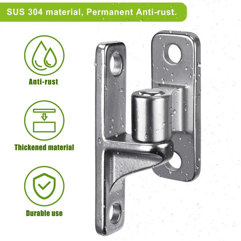 Heavy Duty 304 Stainless Steel Gate Hinges One Piece Non Welding Five Eighths Inch Wall Mount 2 Pack For Farm Gates And Wooden Fences