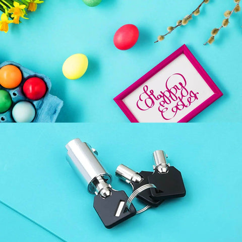 Keyed Alike Vending Machine Lock Set With Tubular Keyway For Coke Soda Pepsi Snack Candy Gumball Machines 5 Locks And 15 Keys Easy One Key Opens All Durable Steel Construction For Most Cabinets LANIAKEA on a bright background with colorful Easter decorations.