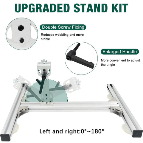 Upgraded stand kit image showing double screw fixing and enlarged handle for Beefed Up Reciprocating Linear Actuator With High Torque.