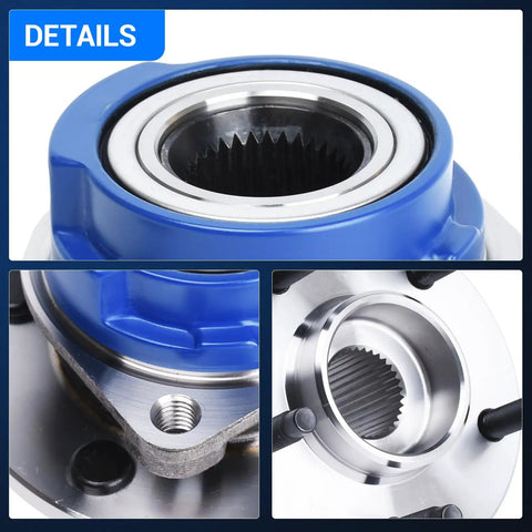 Close-up views of 513203 Wheel Hub And Bearing Assembly Fits Chevy Buick Pontiac Models LaCrosse Regal Grand Prix Impala Century