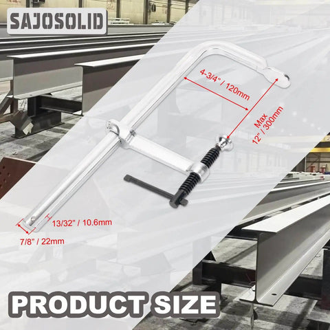 Heavy Duty F Clamps 4 Pack With 4-3/4 Inch Throat Depth, 12 Inch Opening, And 1200 Lbs Clamping Force, side view