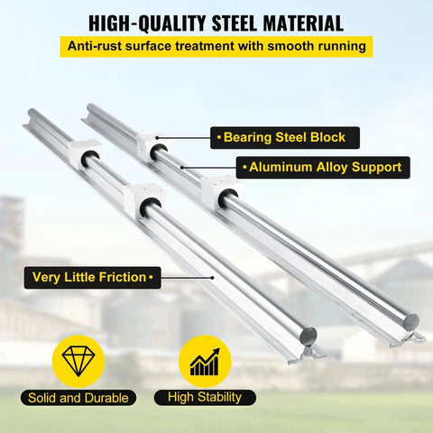 Heavy Duty Linear Rail Kit SBR20 1200mm Two Rails with SBR20UU Bearing Blocks for CNC Motion System