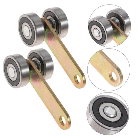 4 Pack Wheel Trolley Assembly Sliding Door Roller With Double Bearings For Garage Low Noise Heavy Duty Galvanized Iron Trolley Providing Smooth Opening And Closing And Built To Last