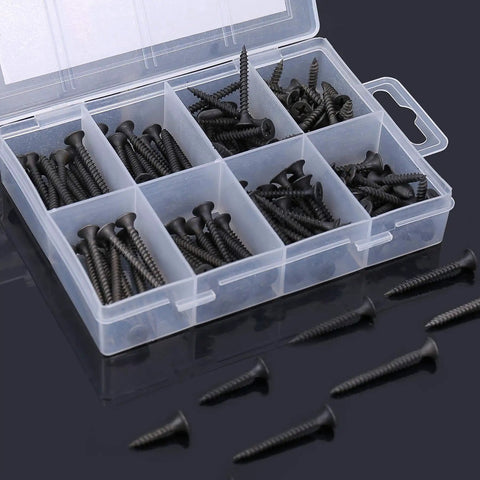 Size 6 Drywall Screws Set 150 Piece Phillips Wood Screws Assortment Carbon Steel Black Oxide Self Tapping Screws