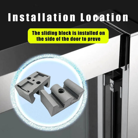 50mm Glass Door Anti Collision Block Side Guide Rail For Sliding Shower Doors Rubber Blocking Bumper For Bathroom 4 Pack Grey
