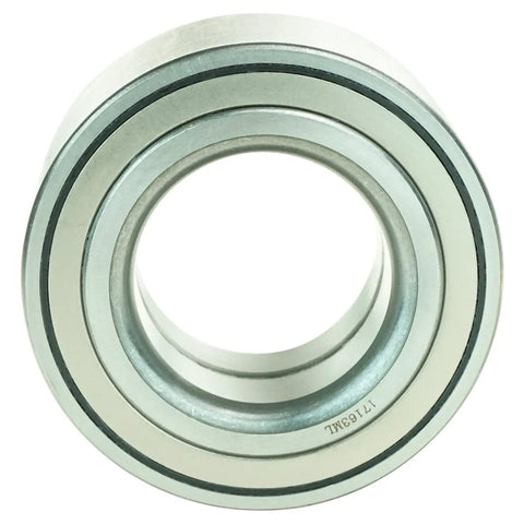 Close-up view of a ball bearing from the Front Wheel Bearing And Hub Kit 2 Piece Direct Fit OE Replacement For Acura CL RSX TL Honda Accord CR V Element Includes Two Bearings And Two Hubs Drop In Ready.