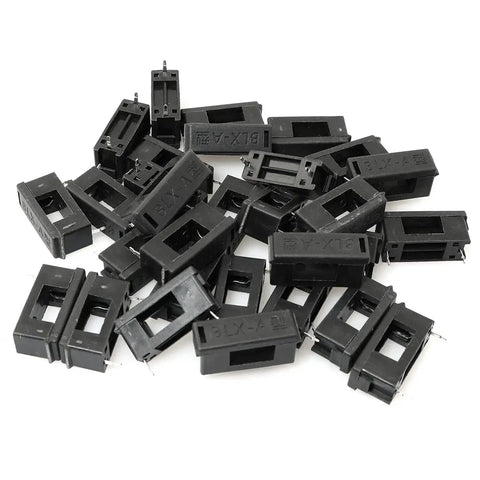 30 Pack 5x20mm PCB Mount Fuse Holders With Cover Black Plastic Fuse Seats For 250V 10A Circuits Great For DIYers And Pros Telecom And Industrial Equipment For Various Systems.