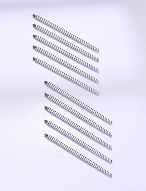 10-piece 16G Straight Piercing Taper Insertion Pin Set For Internally Threaded Nose Septum Lip Rings Labret Medusa Tragus Helix Cartilage