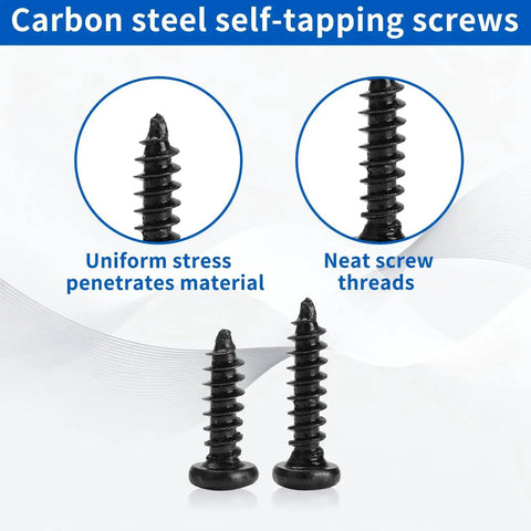 1300 Pcs Wood Screws Assortment Kit M2 M2.5 M3 Self Tapping Phillips Pan Head Screws for Wood and Plastic DIY Projects