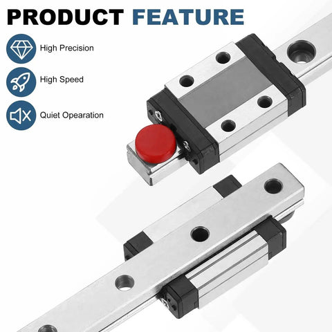 MGN12 50mm Linear Sliding Rail Guide With MGN12C Carriage Block And Mini Guide for CNC and 3D printers close-up view