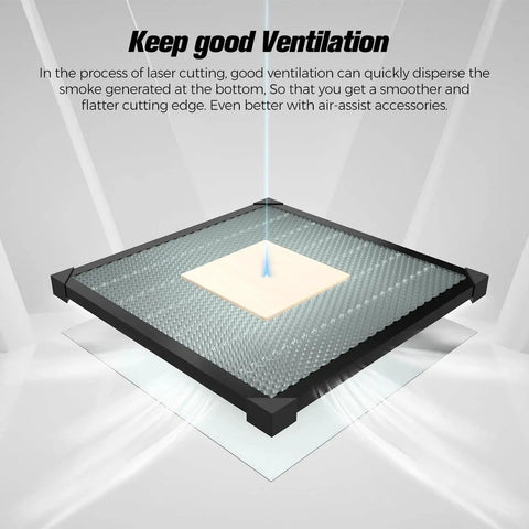 Premium Honeycomb Laser Bed Platform With Aluminum Panel For Laser Engraver And Cutter 19.7x19.7 Inches in use with wood