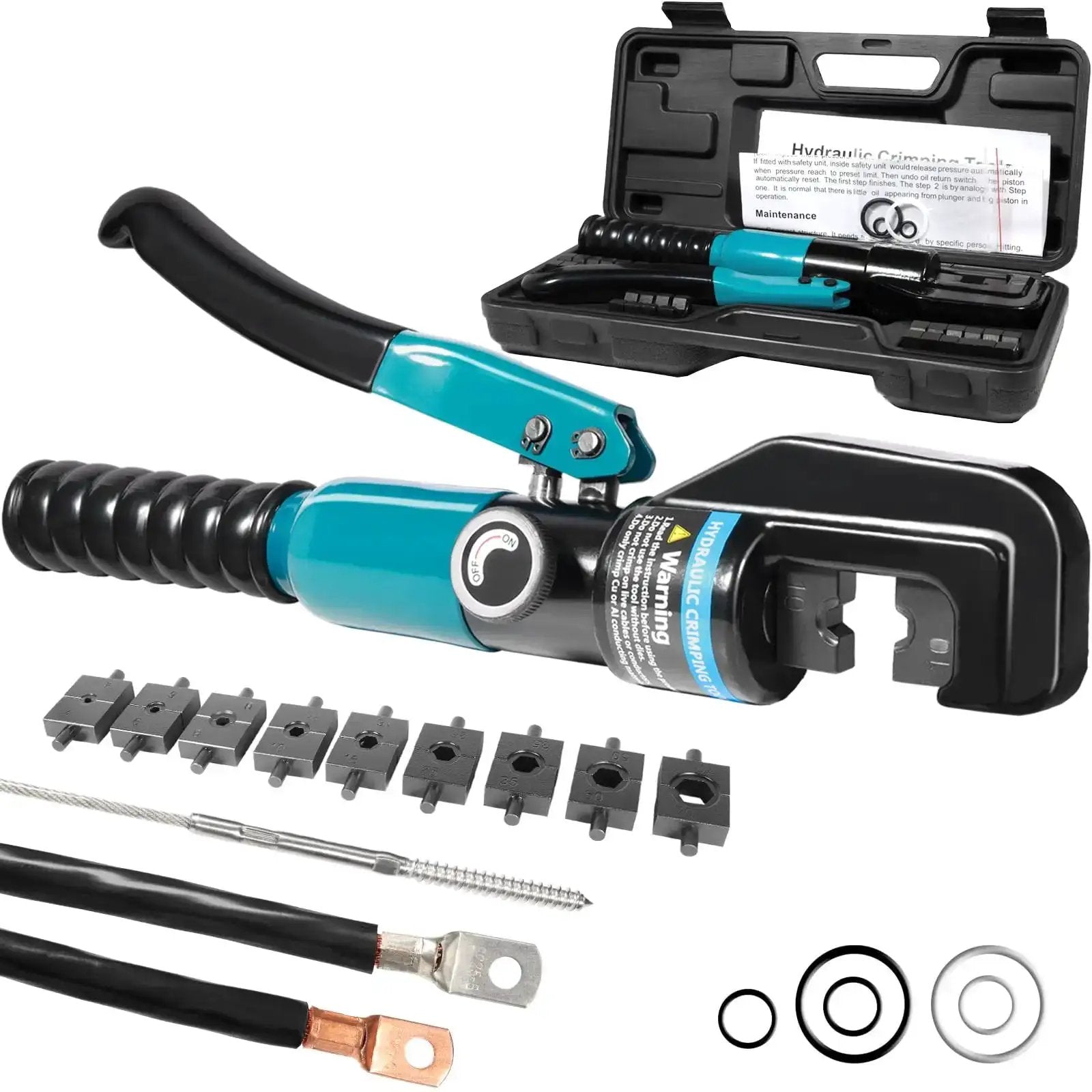 Pro Grade 10 Ton Hydraulic Crimping Tool With 9 Dies 🍁...