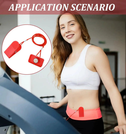 Woman using Two Pack Treadmill Safety Key Replacement Magnetic Emergency Stop Key Universal Fit For Running Machines And Exercise Equipment