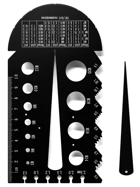 Dual Metric And Imperial Thread Pitch Gauge Set With Carrying Case Two Pack, Metal Construction With Laser Etched Scales