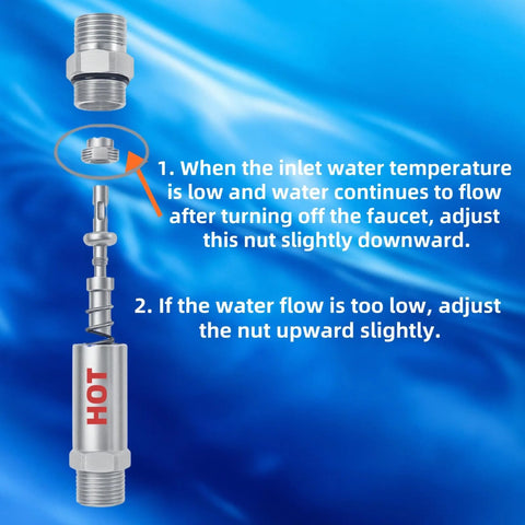 Frutlait 304 stainless steel sensor valve with threaded fittings and HOT label.