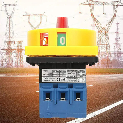 Rotary Cam Changeover Switch 3 Pole 2 Position Load Circuit Breaker On Off Power Switch 25 Amp Compact Industrial Control