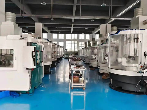 Modern CNC milling machinery in a factory setting