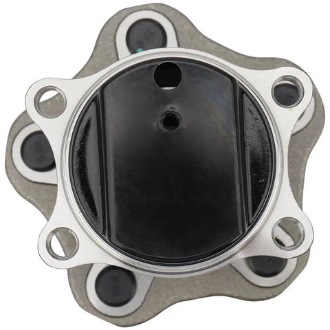 Top view of Pair Rear Wheel Hub And Bearing Assembly With ABS For Nissan Rogue 2008 To 2013 And Rogue Select 2014 To 2015 FWD 5 Lug 4 Bolt Square Flange Left And Right.