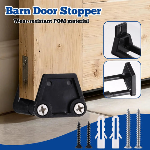 Two Pack Adjustable Barn Door Floor Guide Set With Wall Mount Guides And Screws For Sliding Doors In RVs, Barns, Closets