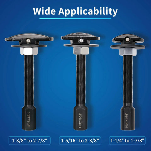 Rear Axle Bearing Puller Tool Set, 3-Piece Bearing Extractor Kit With Slide Hammer, size ranges shown, fits domestic cars and trucks