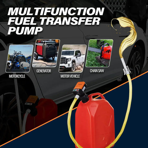 Portable Fuel Transfer Pump With Auto Stop Sensor And Overflow Protection, Kit With 4 Tank Adapters, 4AA Battery Powered
