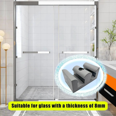 50mm Glass Door Anti Collision Block Side Guide Rail for Sliding Shower Doors Rubber Blocking Bumper 4 Pack Grey