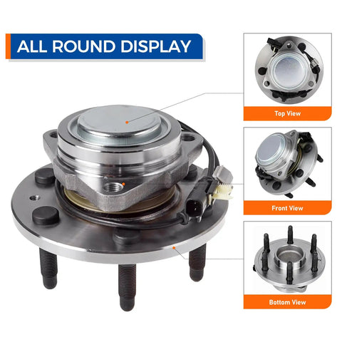 Front Wheel Bearing Hub Assembly 515159 Fits 2015-2020 Cadillac Escalade ESV And 2014-2018 Silverado 1500 2019 Silverado 1500 LD Suburban Tahoe Sierra 1500 Yukon Yukon XL Front RWD Replacement - all round view.